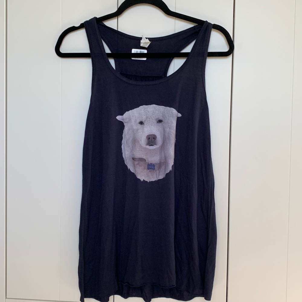 NWT Size XLarge Bella & Canvas Navy Blue Bear Tank Top